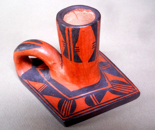 Nampeyo of Hano Redware Candleholder