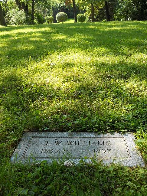 The grave of True W. Williams today in Butler Cemetery in Oak Brook, IL