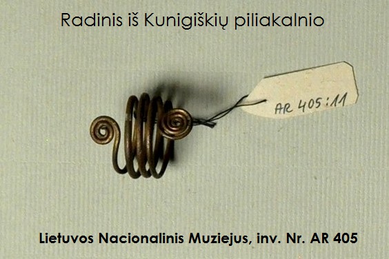 Lietuvos Nacionalinis Muziejus, inv. Nr. AR 405:11 artifact - 3rd century twin spiral ring