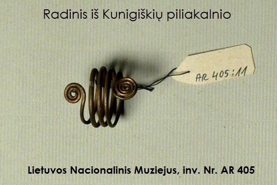 Lietuvos Nacionalinis Muziejus, inv. Nr. AR 405:11 artifact - 3rd century twin spiral ring