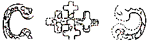 Sword blade inlayed mirroring omega symbols oriented horizontally with a cross potent between them - from Grodno, Finland, Norway, & Ireland. The Cross Potent ( ☩ ) "magician" symbol was imported from the East, along with silk.