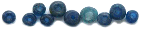 Blue glass Viking beads - as found in Kaup-Wiskiauten, Paviken Gotland, Birka Sweden, & York England.