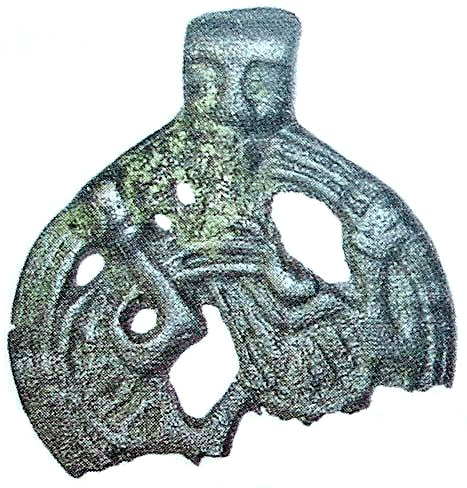 The Loki bound pendant labeled K46 found in the Rivne region of the Ukraine, a twin of the Volkavysk Loki pendent. Петро КРАЛЮК also comes from the Rivne region.