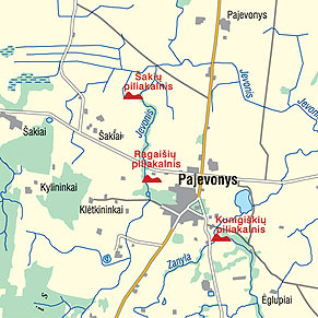Castlehill map around Pajevonys